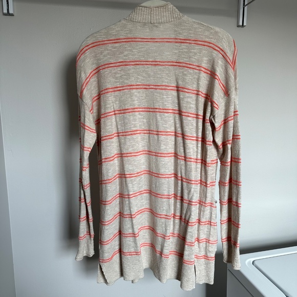 Madewell Tan Cardigan with Pink Stripes - Picture 3 of 6